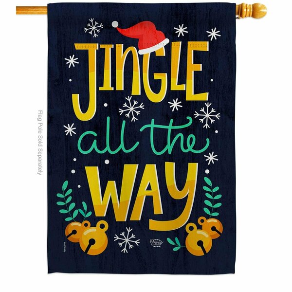 Cuadrilatero 28 x 40 in. Jingle Way House Flag with Winter Christmas Double-Sided Vertical Flags  Banner Garden CU3902974